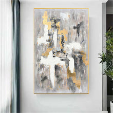 Load image into Gallery viewer, 100%Hand-painted oil painting Modern abstract gold leaf art Nordic wall painting family living room wall decor painting Frameles