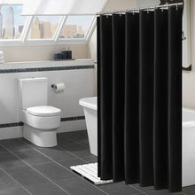 Charger l'image dans la galerie, Rideau de douche noir moderne, imperméable, résistant à la moisissure, couverture de bain épaisse et solide, rideau de baignoire avec crochets, décoration de la maison