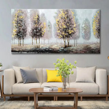 Загрузите изображение в программу просмотра галереи, Arthyx Hand Made Trees Landscape Oil Painting On Canvas,Modern Abstract Wall Art,Pictures For Living Room Home Office Decoration