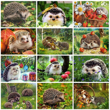 Load image into Gallery viewer, 5D Diamond Painting Hedgehog Rhinestone Pictures Animals Diamond Embroidery Cross Stitch Kit Mosaic Art Home Decor