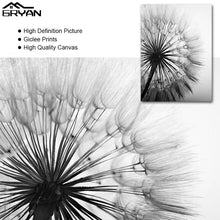 Charger l'image dans la galerie, Pissenlit fleur vie citation mur Art toile peinture noir et blanc moderne impression affiche plante photo décor à la maison pour salon