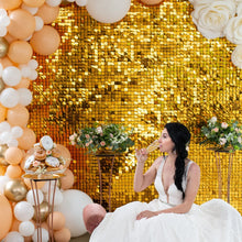 Load image into Gallery viewer, 2M Foil Curtain Shimmer Sequin Glitter Backdrop Background Wedding 30 40 50 Birthday Party Baby Shower Gender Reveal Decor