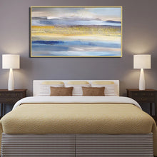 Cargar imagen en el visor de la galería, 100% Handmade Abstract oil painting beautiful gold sky scenery home decor  wall art hanging picture for living room no framed