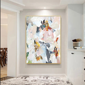 New Arrival Wall Decor Flower Canvas Art Handmade Abstract Flower Oil Painting Canvas Wall Art Modern Home Decoration Piece Art