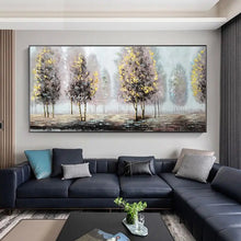 Загрузите изображение в программу просмотра галереи, Arthyx Hand Made Trees Landscape Oil Painting On Canvas,Modern Abstract Wall Art,Pictures For Living Room Home Office Decoration