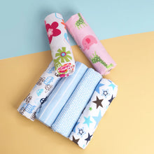 Load image into Gallery viewer, 4 Pcs/Lot 100% Cotton Flannel Receiving Baby Blanket Soft Baby Muslin Diapers Newborn Swaddle Blanket Muslin Swaddle 76*76 CM
