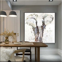 Laden Sie das Bild in den Galerie-Viewer, Abstarct animal elephant pure hand drawn acrylic oil painting on canvas home decoration wall art picture for living room sofa