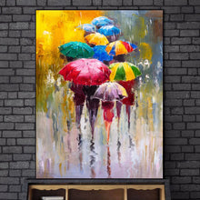 Laden Sie das Bild in den Galerie-Viewer, Abstract Portrait Oil Paintings Print On Canvas Art Prints Girl Holding An Umbrella Wall Art Pictures Home Wall Decoration