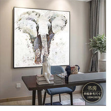 Laden Sie das Bild in den Galerie-Viewer, Abstarct animal elephant pure hand drawn acrylic oil painting on canvas home decoration wall art picture for living room sofa