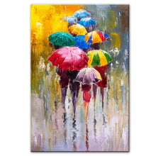 Laden Sie das Bild in den Galerie-Viewer, Abstract Portrait Oil Paintings Print On Canvas Art Prints Girl Holding An Umbrella Wall Art Pictures Home Wall Decoration