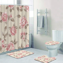 Charger l'image dans la galerie, Shabby Chic Rose Victorien Roses Floral Salle De Bain Rideaux De Douche Ensemble Élégant Fleurs Tapis De Bain Tapis Toilette Décor À La Maison Cadeau