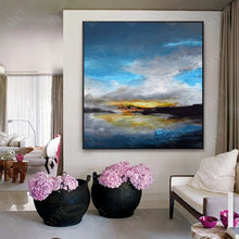 Load image into Gallery viewer, Artist Hand-painted High Quality Modern Abstract Rich and Colorful Oil Painting on Canvas Handmade blue sky Oil Painting