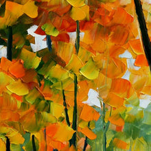 Cargar imagen en el visor de la galería, 100% handpainted knife Red maple trees Scenery Oil Painting On Canvas Wall Art picture for wedding Room home Decoration no frame