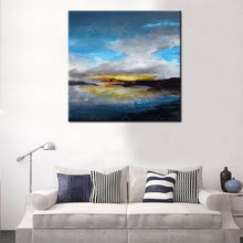 Load image into Gallery viewer, Artist Hand-painted High Quality Modern Abstract Rich and Colorful Oil Painting on Canvas Handmade blue sky Oil Painting