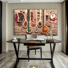 Load image into Gallery viewer, 3 Panels Condiments In The Kitchen Wall Art Canvas Prints Still Life Modular Pictures For Kitchen Room Wall Posters And Prints