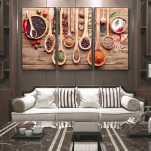 Load image into Gallery viewer, 3 Panels Condiments In The Kitchen Wall Art Canvas Prints Still Life Modular Pictures For Kitchen Room Wall Posters And Prints