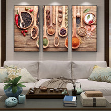 Load image into Gallery viewer, 3 Panels Condiments In The Kitchen Wall Art Canvas Prints Still Life Modular Pictures For Kitchen Room Wall Posters And Prints