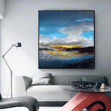 Load image into Gallery viewer, Artist Hand-painted High Quality Modern Abstract Rich and Colorful Oil Painting on Canvas Handmade blue sky Oil Painting