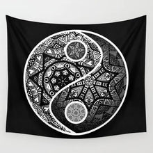 Load image into Gallery viewer, 200*150cm Yin Yang Printed Lotus Tapestry Bohemia Mandala Tapestry Wall Hanging Wall Decoration Hippie Tapestry Beach Yoga Mat