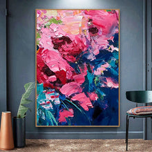 Загрузите изображение в программу просмотра галереи, Hand Painted Canvas Oil Painting Cuadros Grandes Modern Abstract Salon Bar Home Bedroom Wall Art Decorationmural Handmade Flower