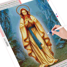 Cargar imagen en el visor de la galería, Pintura de diamante 5d, bordado de diamantes de la Virgen María, punto de cruz, imágenes religiosas de diamantes de imitación, Kit para manualidades en mosaico
