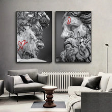 Laden Sie das Bild in den Galerie-Viewer, abstrakte griechische Statue Gips Skulptur Leinwand Gemälde Kunstwerk David Kunst Poster und Drucke Wandbilder für Wohnzimmer Dekor