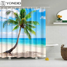 Load image into Gallery viewer, 1PC Green Tropical Plants Shower Curtains for Bathroom Polyester Seaworld Shower Curtain Printing Curtain Beach Shower Curtains