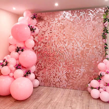 Load image into Gallery viewer, 2M Foil Curtain Shimmer Sequin Glitter Backdrop Background Wedding 30 40 50 Birthday Party Baby Shower Gender Reveal Decor