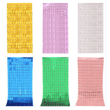 Load image into Gallery viewer, 2M Foil Curtain Shimmer Sequin Glitter Backdrop Background Wedding 30 40 50 Birthday Party Baby Shower Gender Reveal Decor