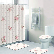 Charger l'image dans la galerie, Shabby Chic Rose Victorien Roses Floral Salle De Bain Rideaux De Douche Ensemble Élégant Fleurs Tapis De Bain Tapis Toilette Décor À La Maison Cadeau