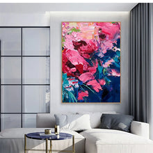 Загрузите изображение в программу просмотра галереи, Hand Painted Canvas Oil Painting Cuadros Grandes Modern Abstract Salon Bar Home Bedroom Wall Art Decorationmural Handmade Flower