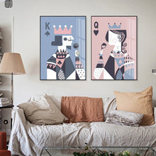 Load image into Gallery viewer, Abstract Poker Card King & Queen Drinking Canvas Painting Wall Art Posters Print Gallery Picture Living Room Interior Home Decor