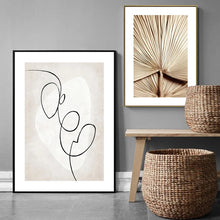 Charger l'image dans la galerie, Affiche de figurine de ligne abstraite, toile d'art mural, peinture minimaliste rétro noir et blanc, décoration de maison, images d'arrière-plan de chambre à coucher