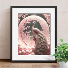 Cargar imagen en el visor de la galería, Pintura de diamantes 5D, punto de cruz de pavo real rosa, bordado de diamantes de animales, mosaico de imágenes de diamantes de imitación, arte para decoración del hogar