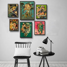 Charger l'image dans la galerie, Affiche rétro de dessin animé JoJo Bizarre Adventure, imprimés et affiches en papier Kraft, décor de maison, Bar, café, cinéma, peinture murale artistique