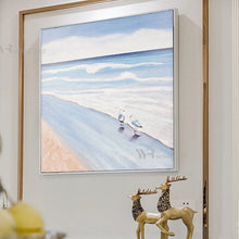 Загрузите изображение в программу просмотра галереи, Handmade Canvas Oil Painting Wall Decor Art Poster Home Porch Hotel Office Mural Modern Acrylic Abstract Seascape Custom Picture