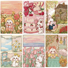 Cargar imagen en el visor de la galería, Pintura de diamante 5D DIY, bordado de animales, conejo de dibujos animados, bordado a mano cuadrado/redondo, punto de cruz, regalo de decoración del hogar