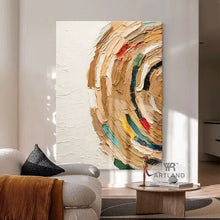 Load image into Gallery viewer, Nordic Abstract Half Circle Collage Pure Handmade Oil Painting Home Decoration For Bedroom  Dining Room  Living Room  Sofa Mural