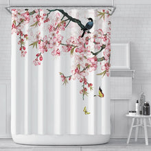 Charger l'image dans la galerie, Rideau de douche à fleurs roses, doublure de Style asiatique et japonais, rideau de douche en fleurs de cerisier, imperméable, imprimé 3D
