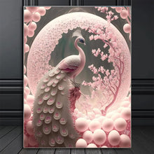 Cargar imagen en el visor de la galería, Pintura de diamantes 5D, punto de cruz de pavo real rosa, bordado de diamantes de animales, mosaico de imágenes de diamantes de imitación, arte para decoración del hogar