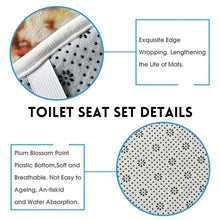 Load image into Gallery viewer, 3D Dusk Beach Coconut Tree Waterproof Shower Curtains Purple Polyester Bathroom Sets Toliet Lid Cover Non-Slip Bath Mat Carpet