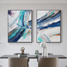Load image into Gallery viewer, 2PCS Poster Nordic Abstract Wall Art Canvas Handmade Oil Painting Hotel Home Decoration Modern Acrylic Mural Living Room Bedroom