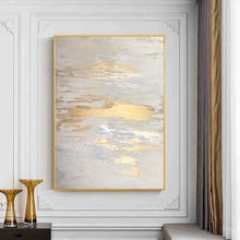 Загрузите изображение в программу просмотра галереи, Abstract Hand Painted Oil Painting With Gold Foil On Canvas Wall Art Mural Living Room Hotel Office Interior Decoration Painting