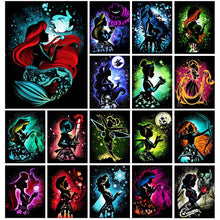 Cargar imagen en el visor de la galería, Pintura de diamante 5D DIY de la princesa de Disney, Ariel, Sandy Jasmine, colección completa, Kit de punto de cruz, arte mosaico, bordado, decoración del hogar