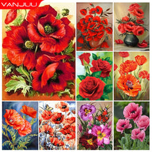 Cargar imagen en el visor de la galería, Pintura de diamante 5D DIY, florero, Kit de punto de cruz, arte de diamante completo, bordado, mosaico, imagen de rosa, decoración de regalo de diamantes de imitación