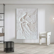 Laden Sie das Bild in den Galerie-Viewer, Abstract 3D Gold Thick Art Handmade Oil Painting Canvas White Paintings Wall Pictures Art Wall Artwork For Dining Room Unframed