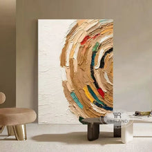 Load image into Gallery viewer, Nordic Abstract Half Circle Collage Pure Handmade Oil Painting Home Decoration For Bedroom  Dining Room  Living Room  Sofa Mural