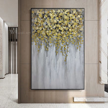 Laden Sie das Bild in den Galerie-Viewer, Abstract Money Trees Gold Painting For Home Decoration Hand Painted Canvas Oil Painting Drawing Picture Wall Poster Living Room