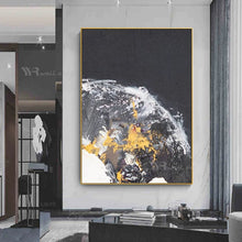 Cargar imagen en el visor de la galería, 100% Hand Painted Canvas Oil Painting For Living Room Abstract Black Texture Wall Poster Hanging Picture Home Decor Bedroom