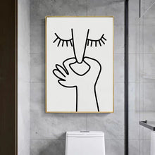 Load image into Gallery viewer, Abstract Humour Bad Smell Funny Bathroom Poster Black White Prints Canvas Painting Wall Art Pictures WC Toilet Room Decor